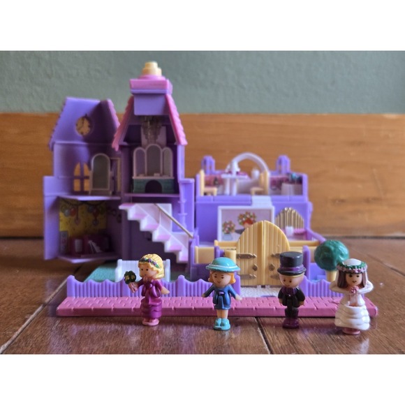 Bluebird Other - Vintage Polly Pocket Bluebird 1993 Wedding Chapel Church Working Lights Complete